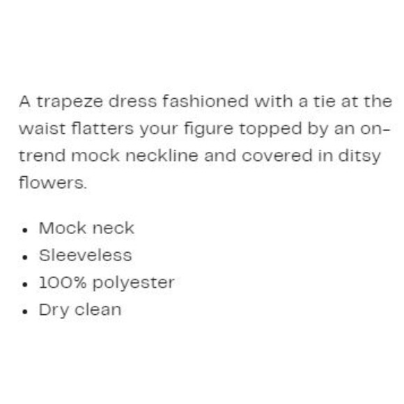 NWT Sam Edelman XL Yellow Floral Multicolor Mock Neck Trapeze Dress 14W 16-18 - Picture 4 of 5